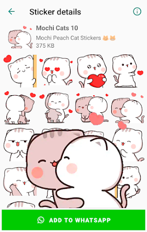 Mochi Peach Cat Stickers for WhatsApp Screenshot 3