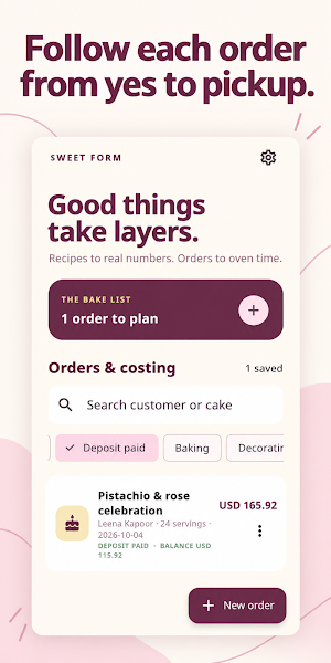 Cake Cost & Order Manager Screenshot 1