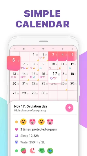Period Tracker, Ovulation Calendar & Fertility app Screenshot 2
