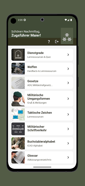 Appmarsch Screenshot 1