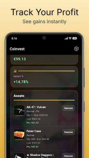 CSInvest – CS2 Skin Portfolio Screenshot 1