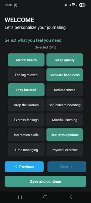 WellBe - Journaling App Screenshot 0