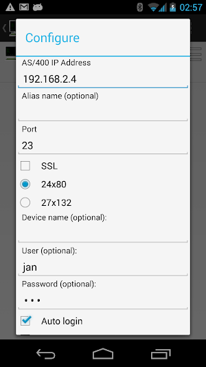 Mocha TN5250 Screenshot 3