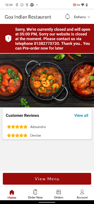 Goa Indian Restaurant Screenshot 1