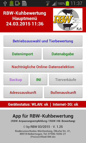 RBW Kuhbewertung Screenshot 1