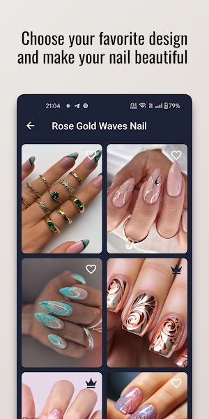 Rose Gold Waves Nail Design Screenshot 2
