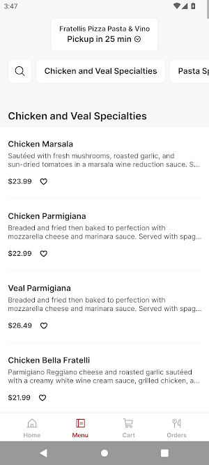 Fratellis Pizza Pasta & Vino Screenshot 1