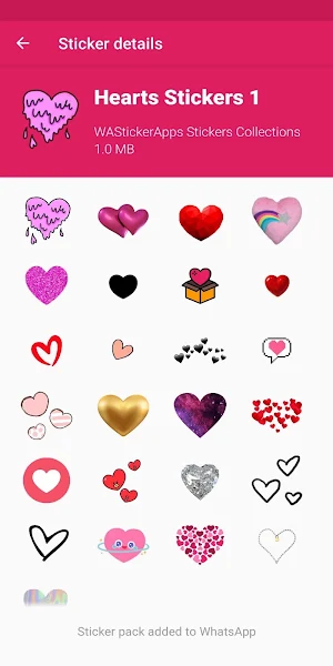 New hearts stickers WAStickerApps Screenshot 1