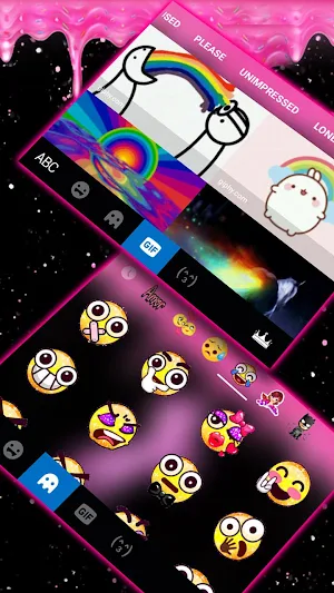 Pink Glitter Unicorn2 Keyboard Theme Screenshot 3