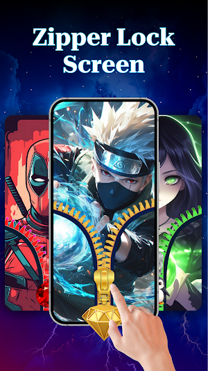 Zipper Lock Screen Wallpaper Screenshot 1