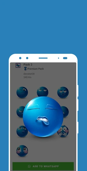 Emoji blue stickers Screenshot 1