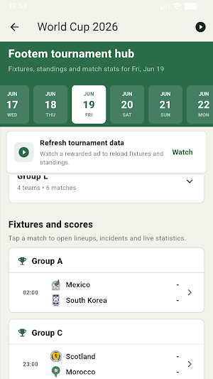 Footem: Live Football Scores Screenshot 2