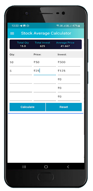 Stock Average Calculator Screenshot 2