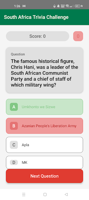 South Africa Trivia Challenge Screenshot 2