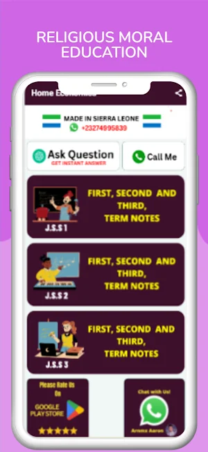 Home Economics Notes J.S.S 1-3 Screenshot 0