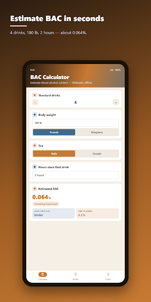 BAC Calculator Screenshot 0