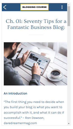 Blogging Course Screenshot 2