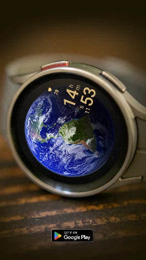 3D Rotating Earth - Watchface Screenshot 2
