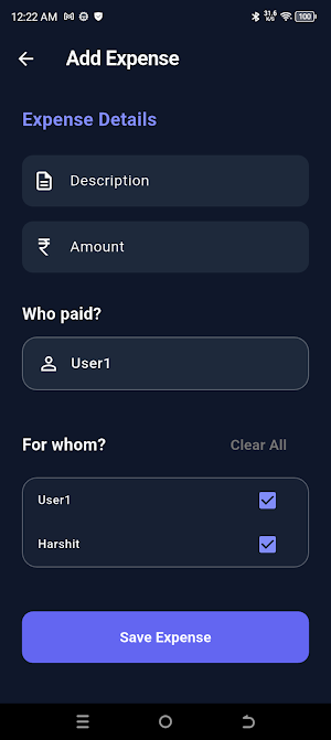 Splitifyr | Expense Split App Screenshot 1
