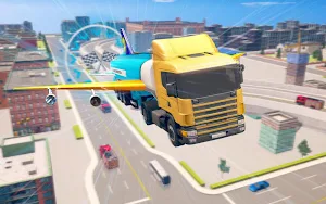 Flying Oil Tanker Transporter Truck Simulator Game Screenshot 1