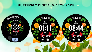 Butterfly Digital Watch Face Screenshot 2