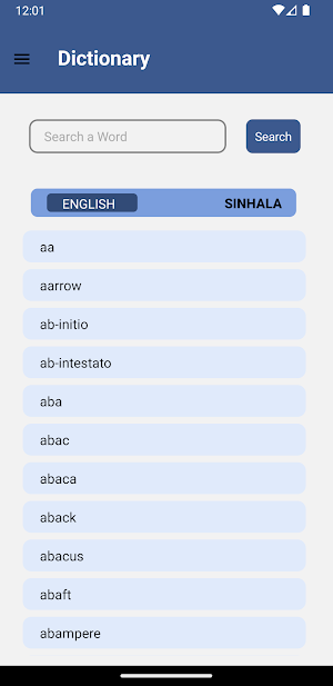 English - Sinhala Dictionary Screenshot 1