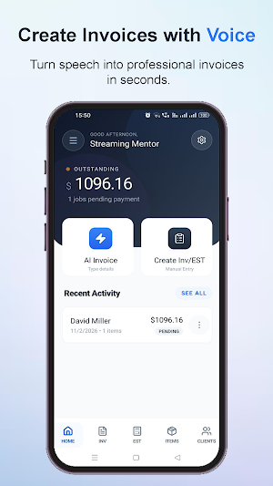 VoiceInvoicer: Invoice Maker Screenshot 0