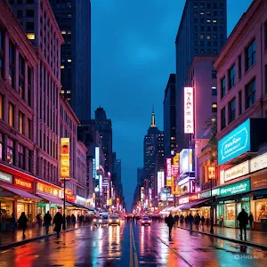 Downtown at Night Wallpapers Screenshot 0