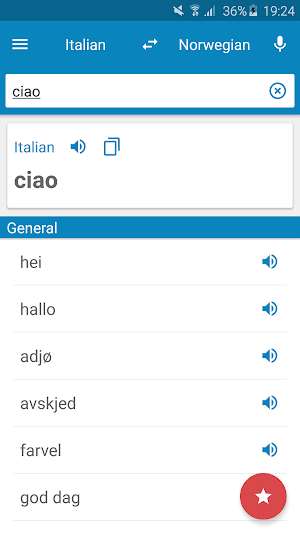 Italian-Norwegian Dictionary Screenshot 0