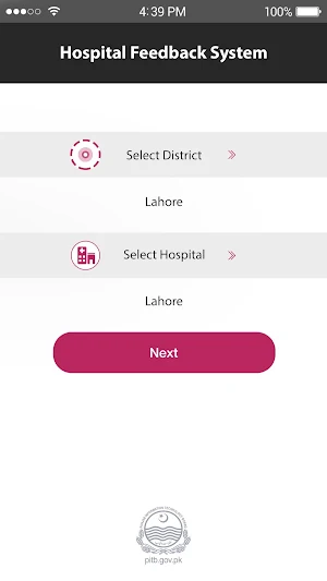 Punjab Hospital Feedback Screenshot 1