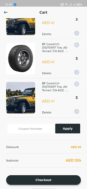 Auto Parts App UI Screenshot 0