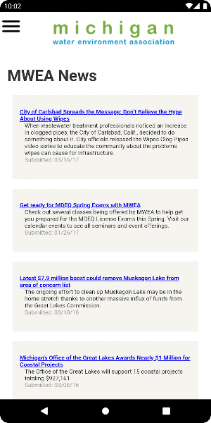 MWEA Mobile App Screenshot 1