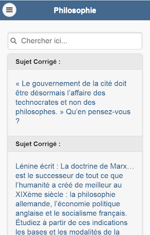 Philosophie - Sujets Corrigés Screenshot 0