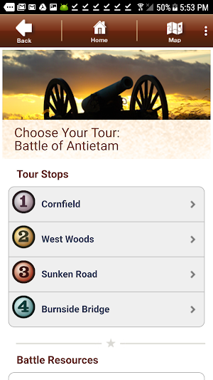 Antietam Battle App Screenshot 2