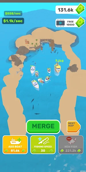 Merge Boats For Fishing Idle Screenshot 2