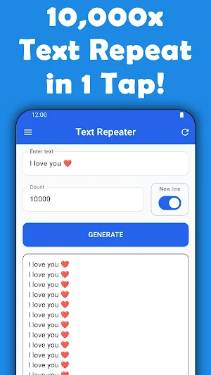 Text Repeater: Repeat Text 10K Screenshot 0