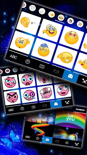 Rose Blue Butterfly Keyboard Background Screenshot 3