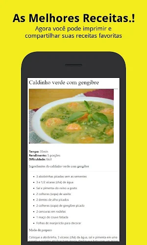 Receitas de sopas : caldos e caldinhos. Screenshot 2
