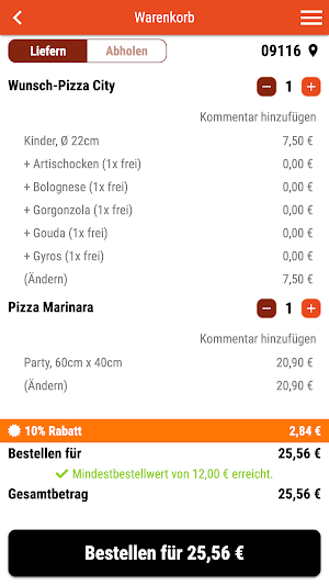 City Pizzaservice Chemnitz Screenshot 1