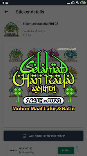 Stiker Lebaran Idul Fitri 2021 WAStickerApps Screenshot 3