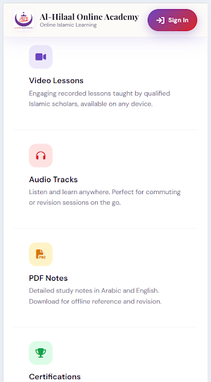 Al Hilaal Online Academy Screenshot 1