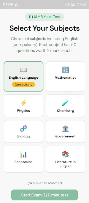 JAMB CBT mock tests Screenshot 0
