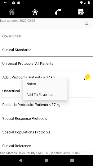 SMHC EMS Protocols Screenshot 1