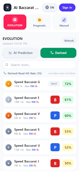 Baccarat Predictor & Analyzer Screenshot 2