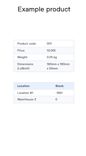 ERPLY Product Lookup Screenshot 1
