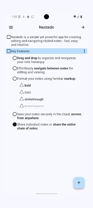 Nested Notes Screenshot 1