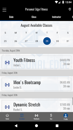 Personal Edge FItness Screenshot 1