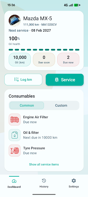 Oil Reminder Screenshot 0