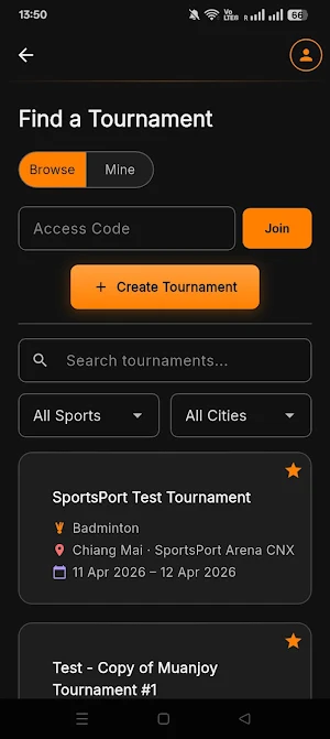 SportsPort - Sports Manager Screenshot 1
