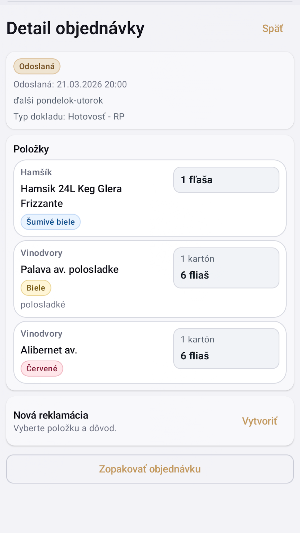 VinoAZ Objednávky Screenshot 2